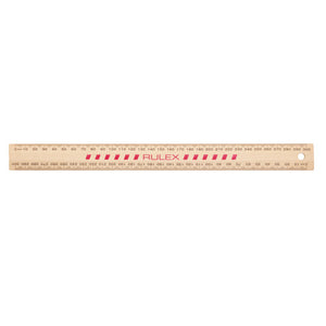 Celco Wooden Ruler Double Sided Polished Red 30cm