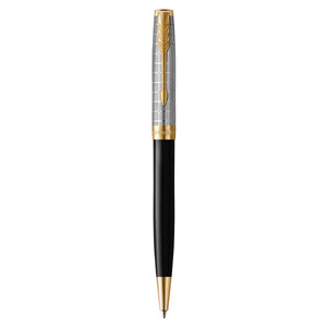 Parker Sonnet Premium Ballpoint Pen Metal Black Lacquer and Gold Trim Medium Tip