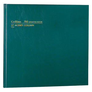 Collins 13266 Analysis Book Series 700 27 Money Column Green Cover