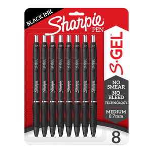 Sharpie S-Gel 0.7mm Gel Pens, Black Ink - Pack of 8 - product image