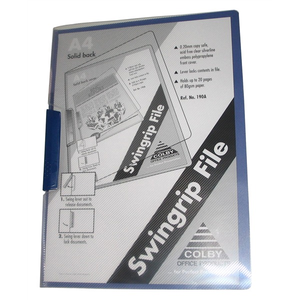 Colby 190A Swinggrip Punchless File A4 30 Sheet Polypropylene Blue/Purple Pack of 5