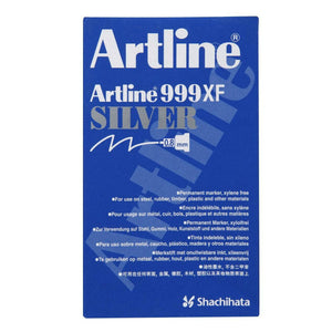 Artline 999 Metallic Marker 0.8mm Plastic Tip Silver Box of 12