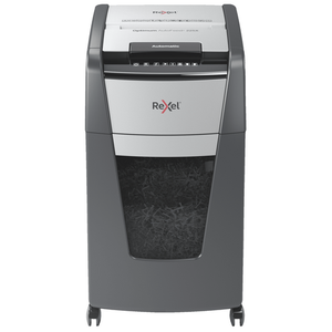 Rexel Optimum AutoFeed+ 225X shredder, front view on castors