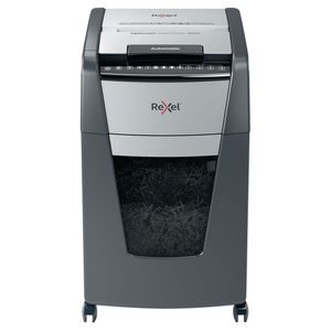 Rexel Optimum AutoFeed+ 300X shredder, front view on castors