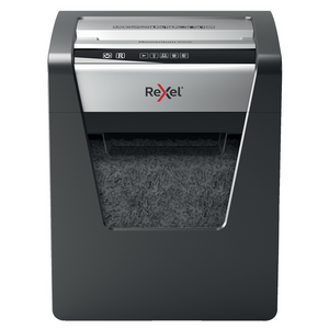 Rexel Momentum X415 shredder, front view with the shreds window