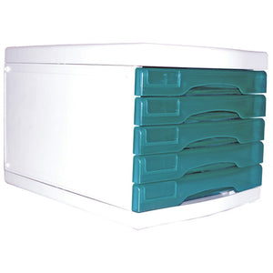 Metro 3475 Desktop Multi Drawer Storage System A4 5 Drawers Blueberry