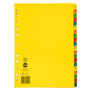 Marbig Indices and Dividers A-Z Tab Manilla A4 Brights