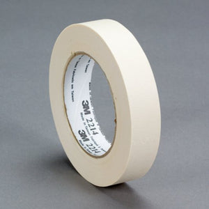 3M Paper Masking Tape 2214 on crepe paper backing, 36mm x 50m roll, carton of 24