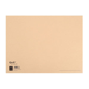 Quill A3 kraft folio with flap, plain light brown folio shown flat with a small Quill label at the lower left