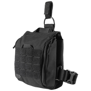 5.11 UCR Thigh Rig Black showing MOLLE-compatible tactical thigh rig for IFAK and medical pouch leg carry by law enforcement and tactical responders