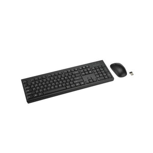 Kensington KM270 EQ Rechargeable Desktop Set in black, angled view of the keyboard, mouse and USB receiver