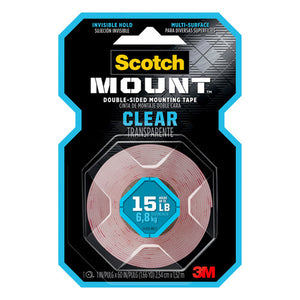 Scotch 410H Mounting Tape 2.54cm x 1.52m Clear Box of 6