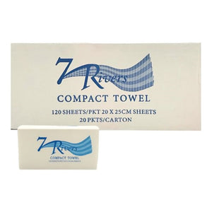 7 Rivers Compact Interleaved Towel 20x25cm 150 Sheets/Pkt 16Pkt/Ctn