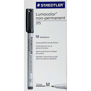 Staedtler Lumocolor Non-Permanent Pen Medium Black Box 10 315-9