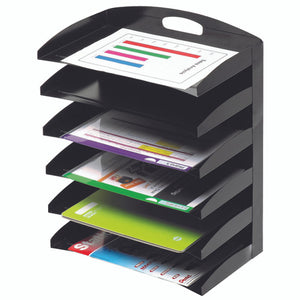 Marbig Metal Desktop Organiser 6 Tier Black