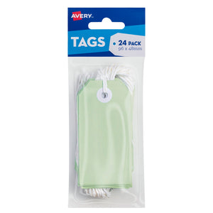 Avery Tag-It with String Size 3 Pastel Green Pack 24