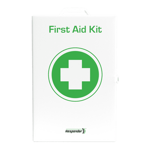 Aero Responder 4 Series metal case shown with Aero's standard artwork, supplied on this SKU with your own label in its place