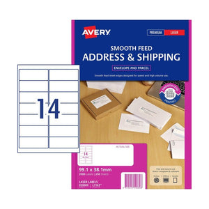Avery Smooth Feed Address Labels 959089 L7163 3500pk 99.1x38.1mm 14-Up | Maximum-yield anti-jam 14-Up address label for very high-throughput printing