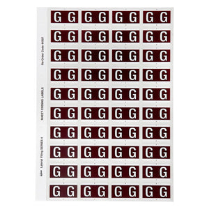 Avery Alphabetical G Side Tab Colour Coding Labels 25 x 42mm 240 Pack - image 1