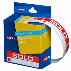 Avery Pre-Printed Sold To Dispenser Labels 937253 64x19mm Pack 125 | Professional heading with handwrite space for sales records and retail layby