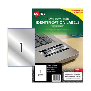 Avery Durable Metallic Heavy Duty Labels L6013 199.6 x 289.1mm 20 Pack - image 1