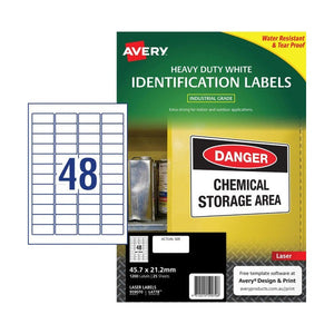 Avery Durable Heavy Duty Labels 959070 L4778 1200pk 45.7x21.2mm 48-Up | High-count compact weatherproof label for large-scale asset tagging
