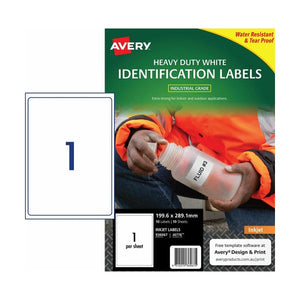 Avery J4776 Durable Heavy Duty Labels 199.6 x 289.1mm 10 Pack - image 1