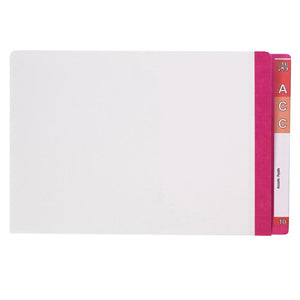 Avery Lateral File Pink Tab Mylar Foolscap White 42430 Box 100 | Colour-coded lateral filing with Mylar-reinforced pink tab for durable document organisation