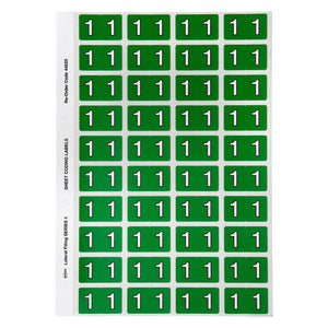 Avery Numeric 1 Side Tab Labels 44529 25x42mm 240 Pack | Larger format for improved shelf readability in numeric colour-coded filing