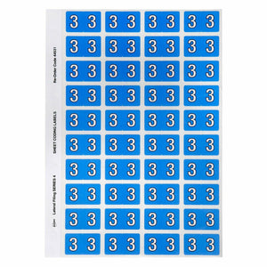 Avery Numeric 3 Side Tab Labels 44531 25x42mm 240 Pack | Larger format for improved shelf readability in numeric colour-coded filing