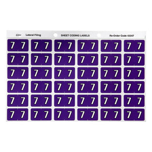 Avery Numeric 7 Side Tab Colour Coding Labels 25 x 38mm 180 Pack - image 1
