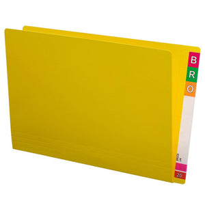 Avery Solid Colour Lateral File 45413 Yellow Foolscap Extra Heavyweight Box 100 | Whole-body yellow for bold shelf category identification