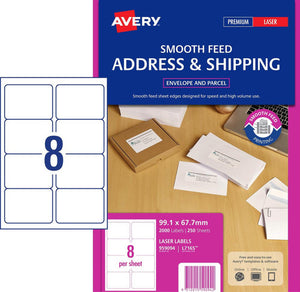Avery TrueBlock Shipping Labels L7165 99.1 x 67.7mm 250 Pack - image 1