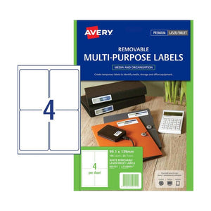 Avery White Removable Labels L7169REV 99.1 x 139mm 4UP 100 Pack - image 1