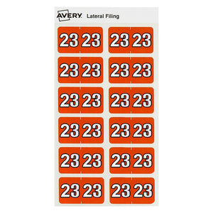 Avery 23 Side Tab Year Code Label 43373 2023 25x38mm 180 Pack | Year-coded file label for lateral filing systems identifying 2023 documents