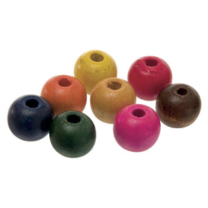 Creative School Supply Wooden Beads Round 12mm Assorted Pack of 100