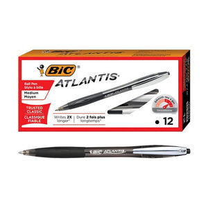 BIC Atlantis Original retractable ballpoint pen in black ink, medium point