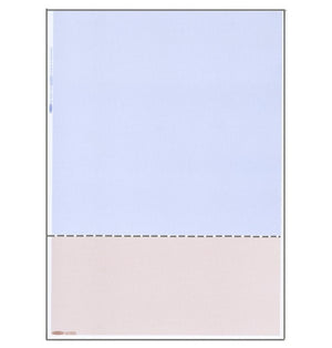 Bala A4 plain paper with horizontal perforation at 92mm in blue and beige, 210 x 296mm 80gsm ream of 500 sheets