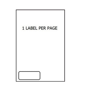 Bala integrated label form 110x80mm showing the peel-and-stick label portion on a single sheet