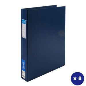Bantex A3 upright ring binder in blue with 38mm 2D rings, shown standing vertically on a white background