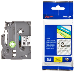 Brother TZe-131 12mm Black on Clear Labelling Tape - image 1