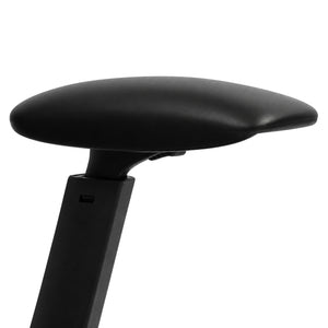 Alternative close product view of the Buro Force Black adjustable armrest, highlighting the smooth contoured pad, black vertical support and discreet adjustment control beneath the arm pad.