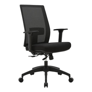 Buro Mantra Mesh Back Office Chair with Arms Black - front angle