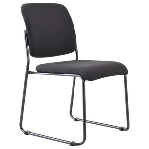 Buro Mario Sled Base Chair Black Powdercoat Frame Without Arms Fabric Black - image 1