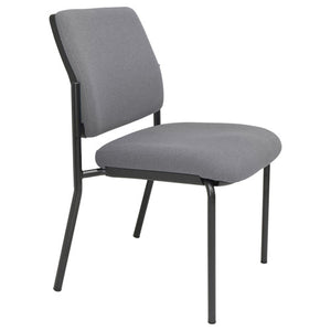 Buro Lindis 4 leg guest chair in Smoke fabric with black powder-coated frame, front view