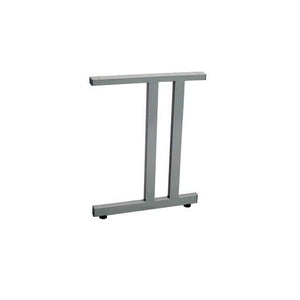 Rapidline C leg in silver grey with twin uprights, a top rail and a foot rail with levelling feet, shown on its own
