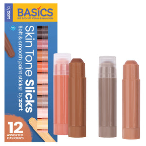 Zart Slicks Paint Sticks Skin Tones Pack of 12 Twistable Washable