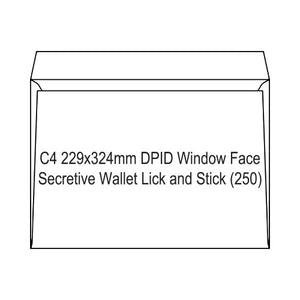 Candida C4 229x324mm 100gsm white DPID window envelope, lick-and-stick seal, box of 250