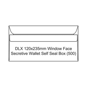 Candida DLX white window envelope 120x235mm self-seal front view