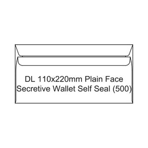 Candida DL plain face self seal envelopes 110x220mm box of 500